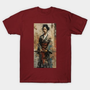 Samurai girl with katana T-Shirt